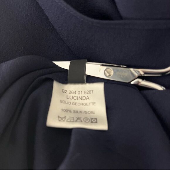 Joseph Women's Size EU 38 US 6 Blue Lucinda Georgette Silk Sleeveless Midi Dress - Picture 8 of 10